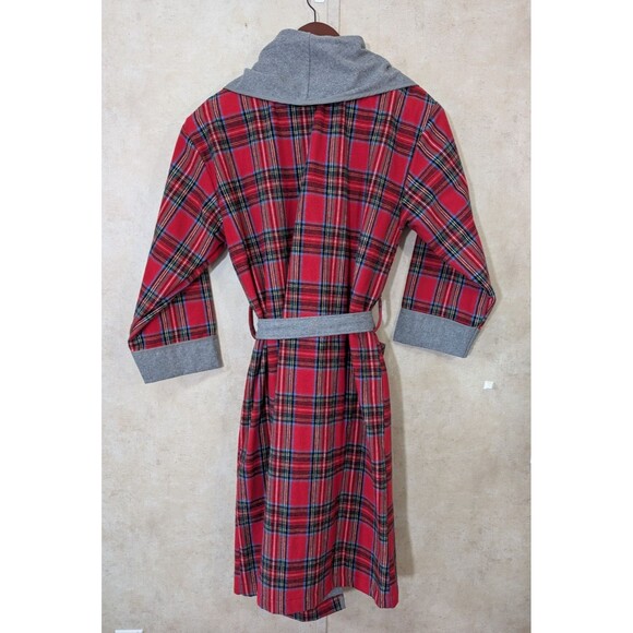 The Vermont Country Store Mens Double Comfort Portuguese Flannel Robe Red - Picture 3 of 10